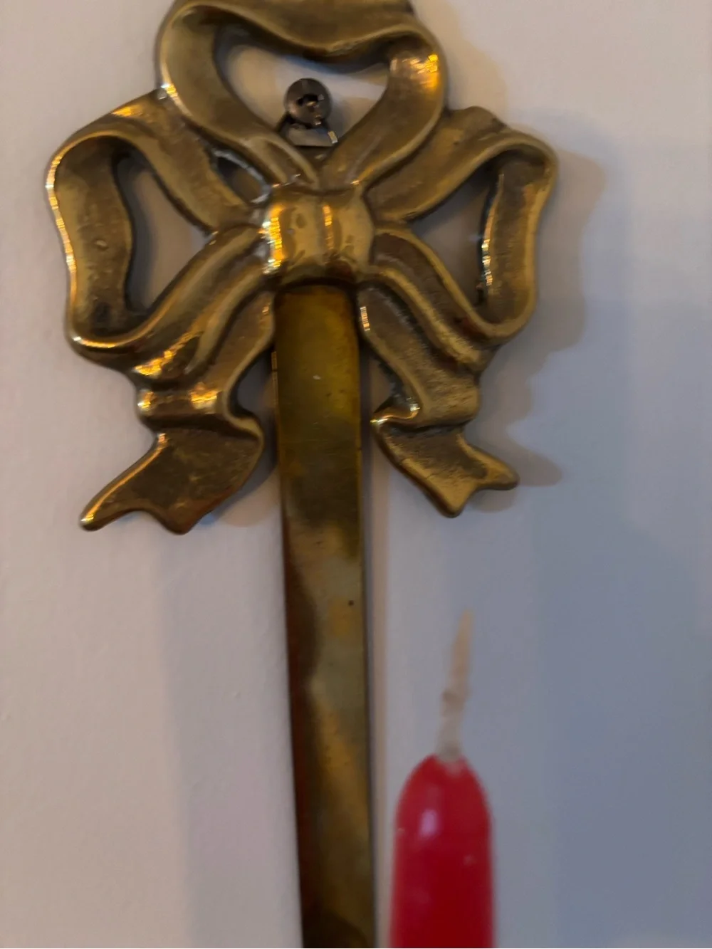 Brass Bow Wall taper candle holder Sconce gold